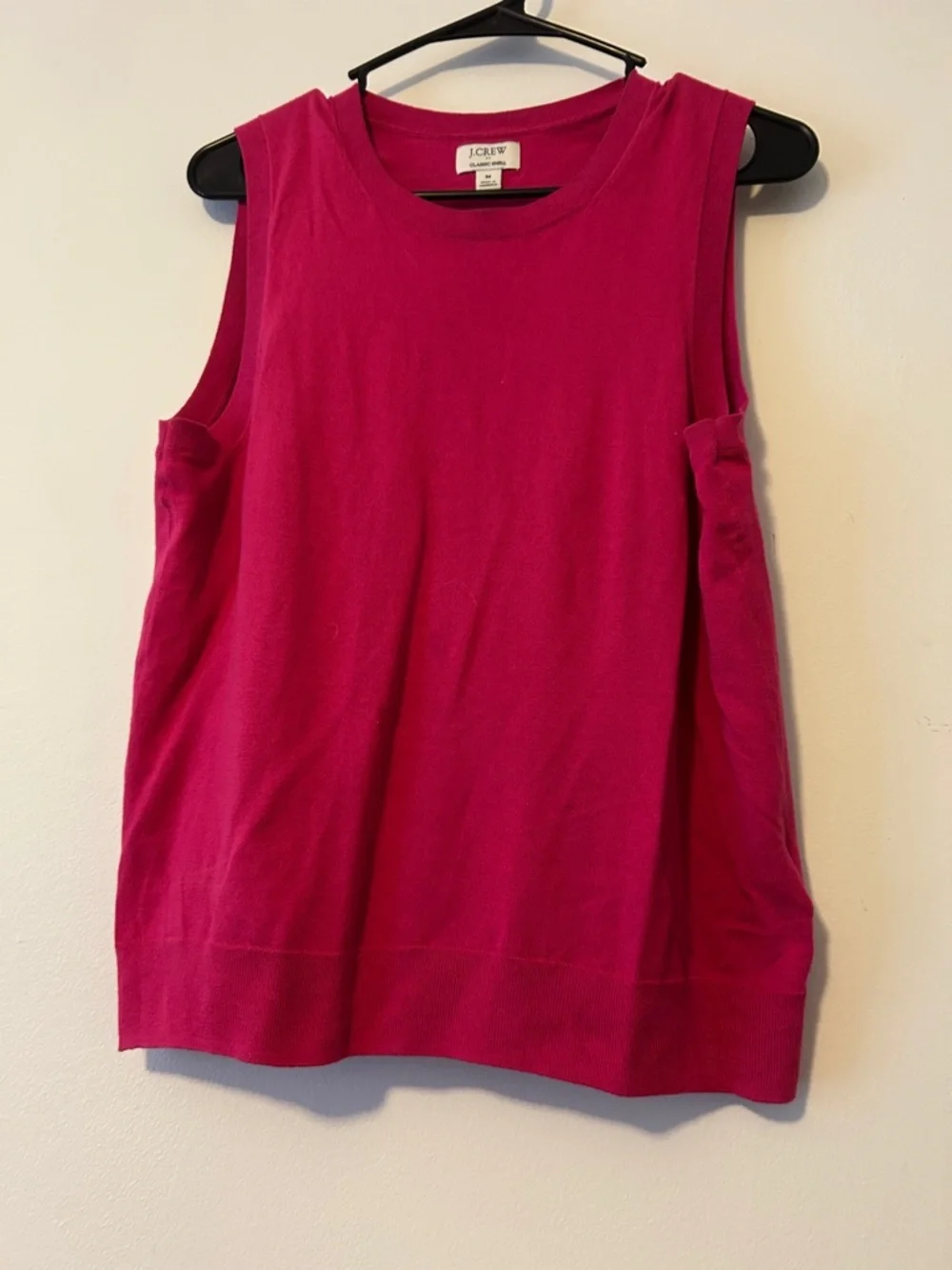 J. Crew Fuchsia Shell and  Button Cardigan Set, Size Medium